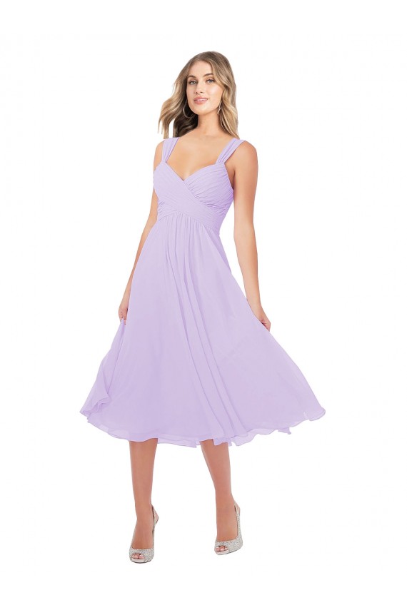 Soft Chiffon Sweetheart A-Line Lilac High Low Bridesmaid Dress Derby
