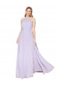 Soft Chiffon High Neck A-Line Lilac Formal Evening Gown / Prom Dress / Bridesmaid Dress Derby