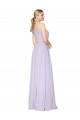 Soft Chiffon High Neck A-Line Lilac Formal Evening Gown / Prom Dress / Bridesmaid Dress Derby