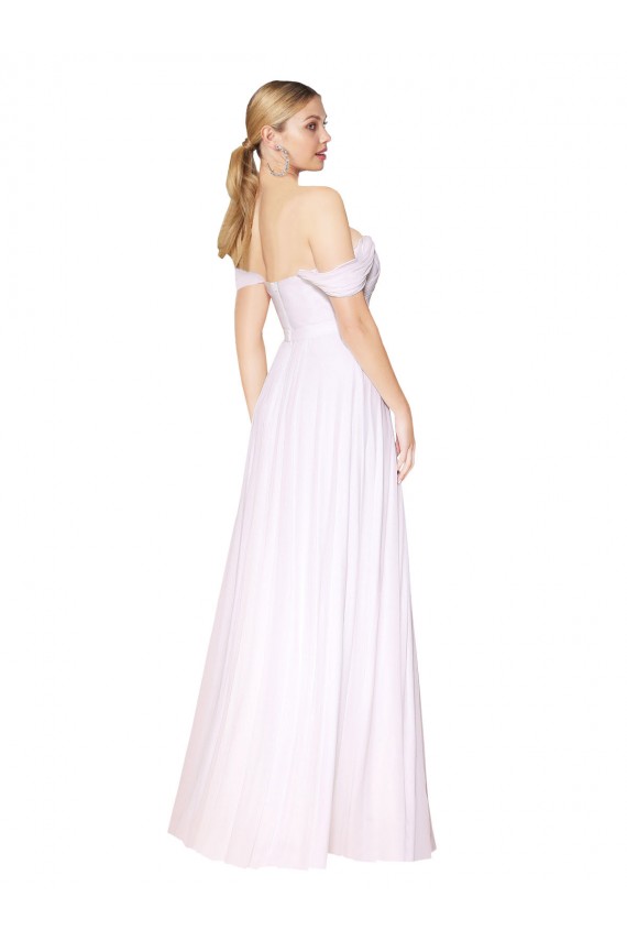 Soft Chiffon High Neck A-Line White Formal Evening Gown / Prom Dress / Bridesmaid Dress Derby