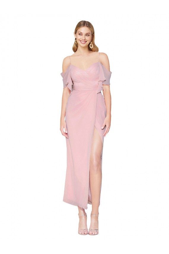 Soft Chiffon High Neck Mermaid Primrose Formal Evening Gown / Prom Dress / Bridesmaid Dress Derby