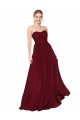 Soft Chiffon Strapless A-Line Burgundy Formal Evening Gown / Prom Dress / Bridesmaid Dress Derby