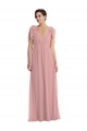 Soft Chiffon Halter Neck A-Line Dusty Pink Semi Formal Evening Dress / Bridesmaid Dress Derby