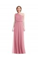 Soft Chiffon One Shoulder A-Line Skin Pink Semi Formal Evening Dress / Bridesmaid Dress Derby