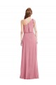 Soft Chiffon One Shoulder A-Line Skin Pink Semi Formal Evening Dress / Bridesmaid Dress Derby
