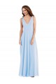Soft Chiffon V-Neck A-Line Light Sky Blue Semi Formal Evening Dress / Bridesmaid Dress Derby