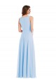 Soft Chiffon V-Neck A-Line Light Sky Blue Semi Formal Evening Dress / Bridesmaid Dress Derby