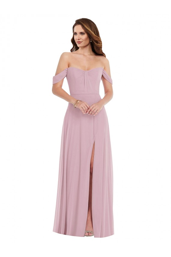 Soft Chiffon Sweetheart A-Line Primrose Black Tie Evening Gown / Bridesmaid Dress Derby