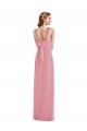 Soft Chiffon Halter Neck Open Back A-Line Skin Pink Semi Formal Evening Dress / Bridesmaid Dress Derby