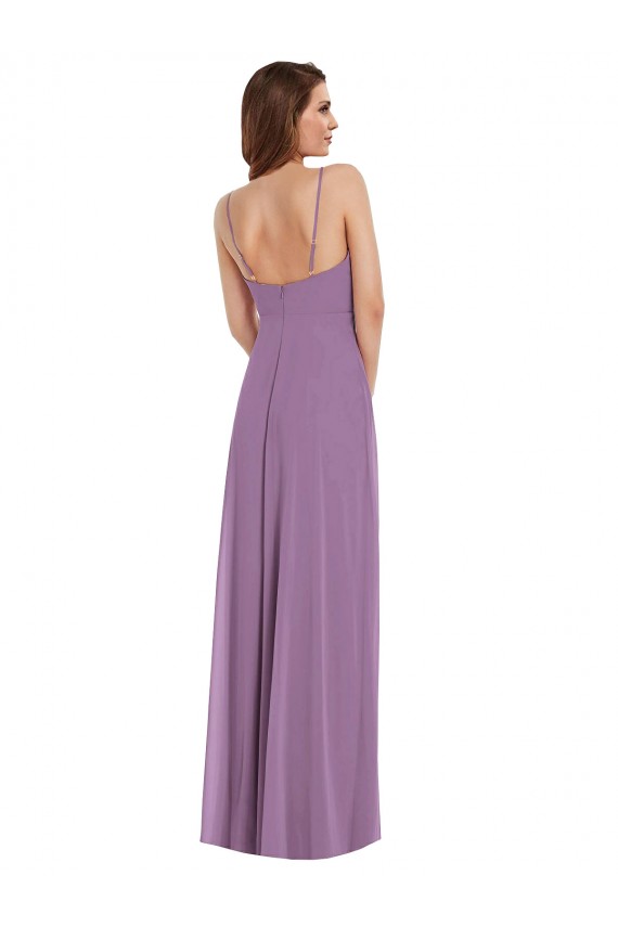 Soft Chiffon Sweetheart Low Back A-Line Dark Lavender Bridesmaid Dress / Formal Dress Derby