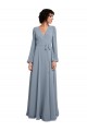 Soft Chiffon V-Neck A-Line Dusty Blue Bridesmaid Dress / Formal Dress Derby