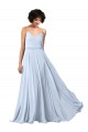 Soft Chiffon V-Neck Low Back A-Line Light Sky Blue Formal Dress / Bridesmaid Dress Derby