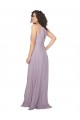 Chiffon Halter Neck Keyhole Back A-Line Pink Glow Bridesmaid Dress / Evening Dress Derby