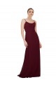 Soft Chiffon Scoop Neck Keyhole Back A-Line Burgundy Gold Bridesmaid Dress Derby