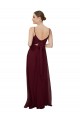 Soft Chiffon Scoop Neck Keyhole Back A-Line Burgundy Gold Bridesmaid Dress Derby