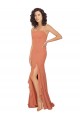 Soft Chiffon Square Neck V-Back A-Line Rosewood Bridesmaid Dress Derby