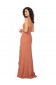 Soft Chiffon Square Neck V-Back A-Line Rosewood Bridesmaid Dress Derby