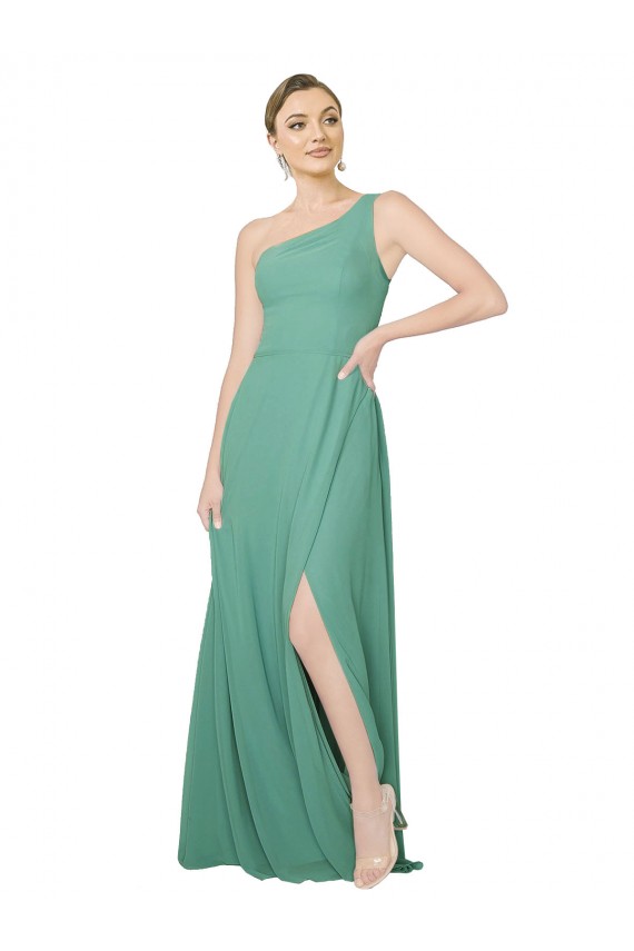 Soft Chiffon Strapless A-Line Icelandic Silver Bridesmaid Dress Derby