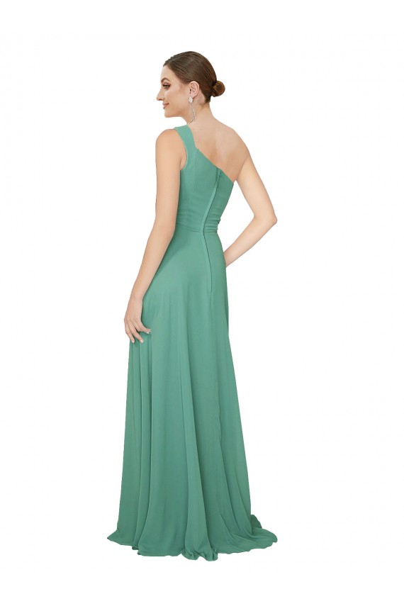 Soft Chiffon Strapless A-Line Icelandic Silver Bridesmaid Dress Derby