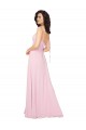 Soft Chiffon V-Neck V-Back A-Line Barely Pink Bridesmaid Dress Derby