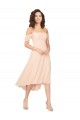 Soft Chiffon Square Neck Low Back A-Line Ice Pink High Low Bridesmaid Dress Derby