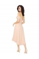 Soft Chiffon Square Neck Low Back A-Line Ice Pink High Low Bridesmaid Dress Derby
