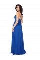 Soft Chiffon V-Neck Open Back A-Line Royal Blue Evening Dress / Bridesmaid Dress Derby