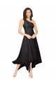 Soft Chiffon Strapless A-Line Black High Low Bridesmaid Dress Derby
