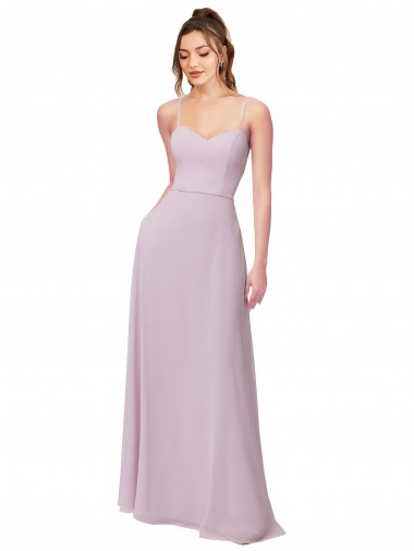 Soft Chiffon Sweetheart A-Line Pink Glow Bridesmaid Dress Derby