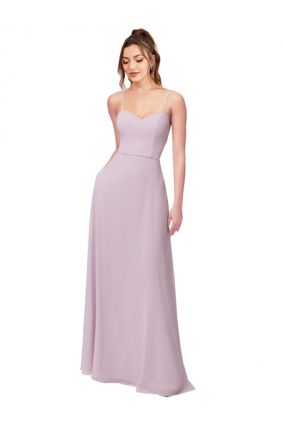 Soft Chiffon Sweetheart A-Line Pink Glow Bridesmaid Dress Derby