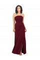 Soft Chiffon Strapless Sheath Burgundy Bridesmaid Dress Derby