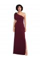 Soft Chiffon One Shoulder A-Line Burgundy Formal Evening Gown / Bridesmaid Dress Derby