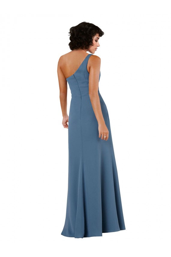 Soft Chiffon One Shoulder A-Line Burgundy Formal Evening Gown / Bridesmaid Dress Derby