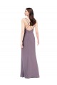 Soft Chiffon Sweetheart Open Back Column Dark Lavender Formal Evening Gown / Bridesmaid Dress Derby
