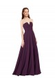 Soft Chiffon Strapless Low Back A-Line Grape Formal Dress / Bridesmaid Dress Derby