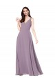 Soft Chiffon V-Neck V-Back Sheath Dark Lavender Formal Evening Gown / Bridesmaid Dress Derby