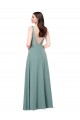 Soft Chiffon V-Neck V-Back Sheath Dark Lavender Formal Evening Gown / Bridesmaid Dress Derby