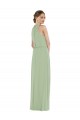 Soft Chiffon High Neck A-Line Smoke Green Semi Formal Evening Dress / Bridesmaid Dress Derby