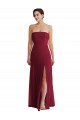 Soft Chiffon Strapless Low Back A-Line Burgundy Formal Evening Gown / Bridesmaid Dress Derby
