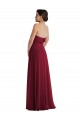 Soft Chiffon Strapless Low Back A-Line Burgundy Formal Evening Gown / Bridesmaid Dress Derby