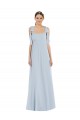 Soft Chiffon Sweetheart Low Back A-Line Sea Glass Semi Formal Evening Dress / Bridesmaid Dress Derby