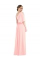 Soft Chiffon One Shoulder A-Line Pink Semi Formal Evening Dress / Bridesmaid Dress Derby