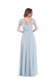 Soft Chiffon V-Neck V-Back A-Line Sea Glass Black Tie Evening Gown / Bridesmaid Dress Derby