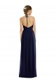 Soft Chiffon Halter Neck Open Back A-Line Dark Navy Semi Formal Evening Dress / Bridesmaid Dress Derby