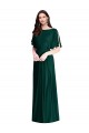 Soft Chiffon Bateau Neck V-Back A-Line Ever Green Semi Formal Evening Dress / Bridesmaid Dress Derby