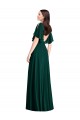 Soft Chiffon Bateau Neck V-Back A-Line Ever Green Semi Formal Evening Dress / Bridesmaid Dress Derby