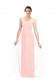 Luxe Chiffon V-Neck A-Line Pink Bridesmaid Dress Derby