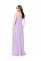 Soft Chiffon V-Neck A-Line Saffron Formal Dress / Bridesmaid Dress Derby