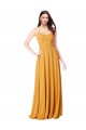 Soft Chiffon V-Neck A-Line Saffron Formal Dress / Bridesmaid Dress Derby