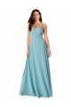Soft Chiffon V-Neck A-Line Turquoise Bridesmaid Dress Derby